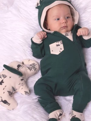 Zielony bawełniany pajac niemowlęcy chłopięcy Nicol