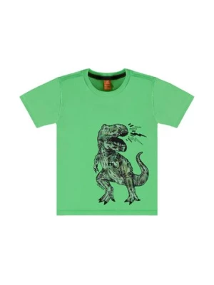 Zielony bawełniany t-shirt niemowlęcy z dinozaurem Up Baby