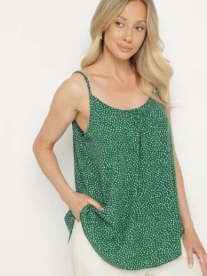 Zielony Bawełniany Top w Kropki Naphea
