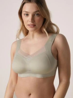 Zielony Biustonosz Sportowy z Siateczką i Usztywnionymi Miseczkami Zerirae love magnolia