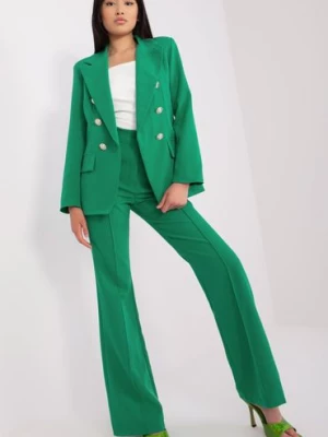 Zielony damski komplet elegancki z marynarką Italia Moda
