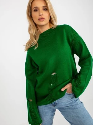 Zielony
damski sweter oversize z dziurami BADU