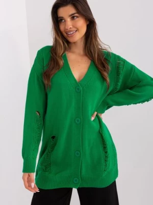 Zielony damski sweter rozpinany BADU