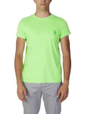 Zielony gładki T-shirt z krótkim rękawem U.s. Polo Assn.
