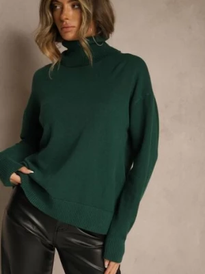 Zielony Golf z Dodatkiem Kaszmiru z Przeszyciami po Bokach Avenella tandem