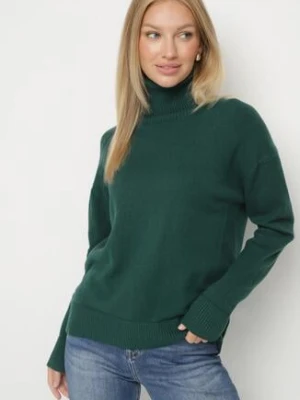 Zielony Golf z Domieszką Kaszmiru Ozdobiony Przeszyciami Avonella tandem