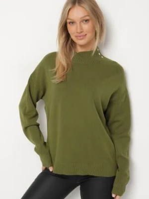 Zielony Golf z Metalicznymi Guzikami Aderlia glo-story