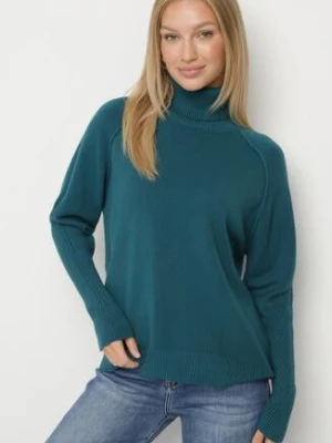 Zielony Klasyczny Golf z Dodatkiem Kaszmiru Zoirmosa tandem