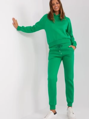 Zielony komplet basic z bluzą z kapturem Ex Moda