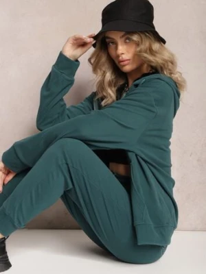 Zielony Komplet Dresowy 2-częściowy z Bluzą i Spodniami Seraphira