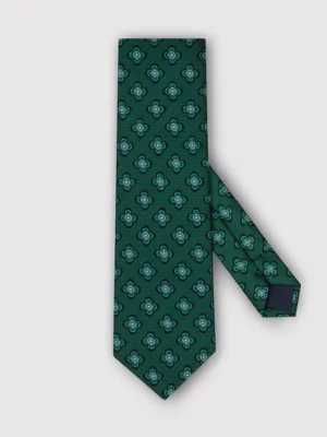 Zielony krawat męski w kwiaty Pako Lorente