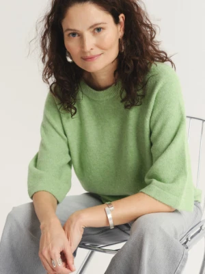 Zielony luźny sweter z domieszką wełny Greenpoint