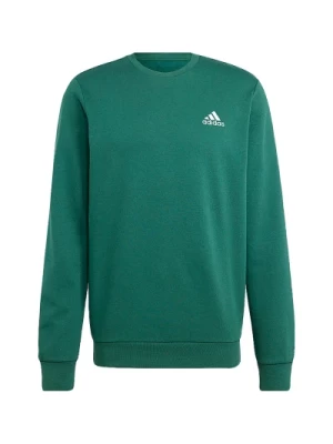 Zielony Męski Sweter z Haftowanym Logo Adidas