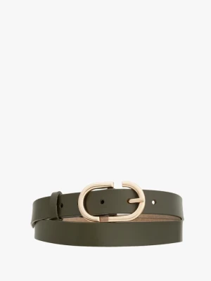 Zielony pasek ze skóry licowej Ryłko