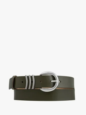 Zielony pasek ze skóry licowej Ryłko