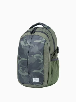 Zielony plecak z kieszeniami we wzór camo Puccini
