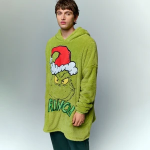 Zielony polarowy bluzokoc z haftem Grinch'a House