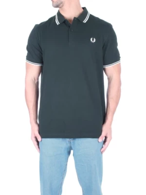 Zielony Polo Shirt z Elastycznymi Rękawami Fred Perry