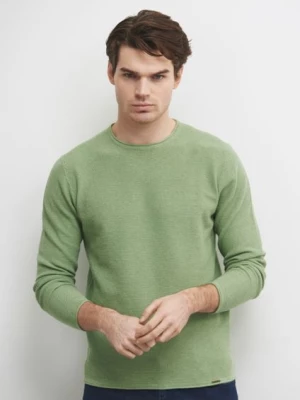 Zielony sweter męski basic OCHNIK
