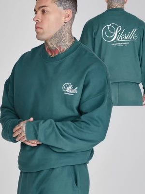 Zielony sweter męski z grafiką SikSilk