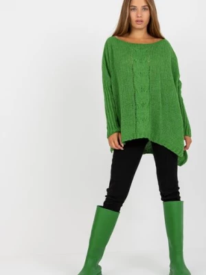 Zielony sweter oversize z dodatkiem wełny OCH BELLA