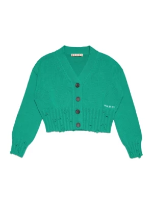 Zielony Sweter Rozciągany Wykończenie Marni