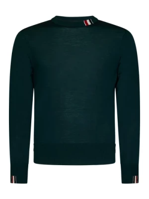 Zielony Sweter w Wzór w Paski Thom Browne