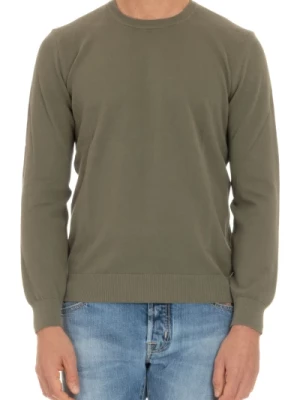 Zielony Sweter z Ryżowym Ściegiem z Bawełny Gran Sasso