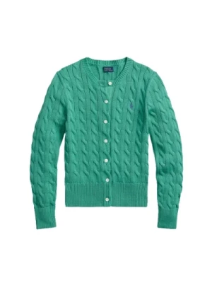 Zielony Sweter z Warkoczami Polo Ralph Lauren