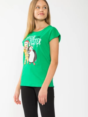 Zielony świąteczny t-shirt dla dziewczyny official cookie tester Reporter Young
