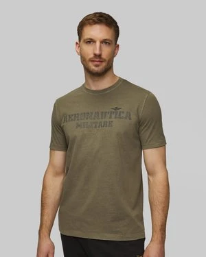 Zielony T-shirt Męski Aeronautica Militare