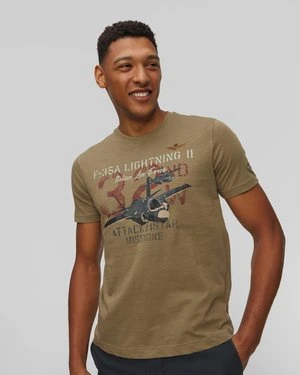 Zielony T-shirt Męski Aeronautica Militare