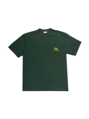 Zielony T-shirt z logo Walk in Paris