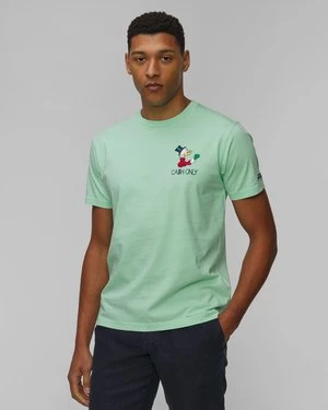 Zielony T-shirt Z Nadrukiem Męski Mc2 Saint Barth