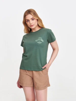 Zdjęcie produktu Zielony t-shirt z subtelnym napisem Top Secret