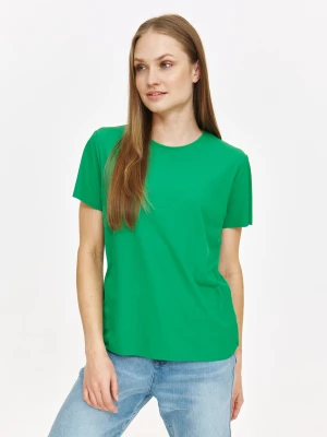 Zielony t-shirt ze strukturą w prążek