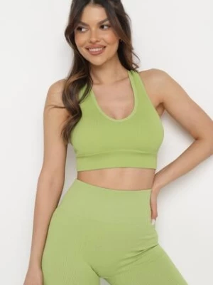 Zielony Tank Top Sportowy z Prążkowanej Dzianiny Ophiase elsa.m by may