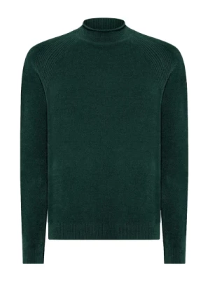 Zielony Techniczny Sweter z Kołnierzem Perkins RRD