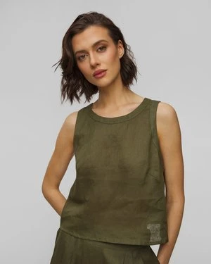 Zielony top lniany damski Kori