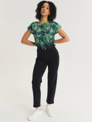 Zielony top z nadrukiem w kwiaty Greenpoint