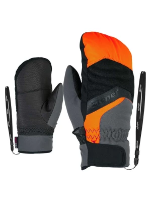 Ziener Rękawiczki narciarskie "Labinos" w kolorze czarno-szaro-pomarańczowym rozmiar: 4