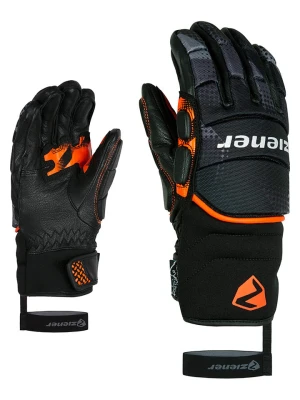 Ziener Rękawiczki narciarskie "Ladir" w kolorze pomarańczowo-czarnym rozmiar: 5