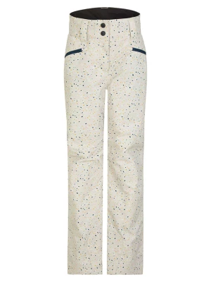 Ziener Spodnie narciarskie "Alin" w kolorze kremowym ze wzorem rozmiar: 128