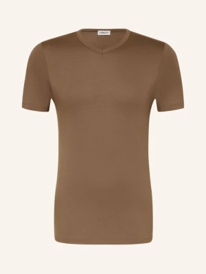 Zimmerli T-Shirt Pureness braun BRĄZOWY