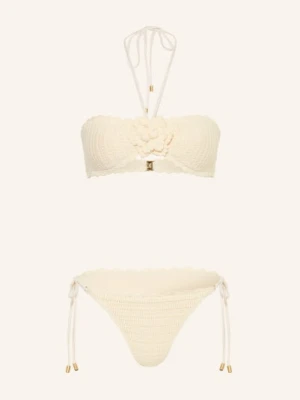 Zimmermann Bikini Bandeau Awaken Crochet Flower weiss