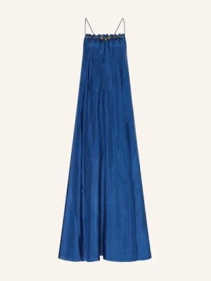 Zimmermann Jedwabna Sukienka Aster Gathered Bead Z Kamieniami Ozdobnymi blau