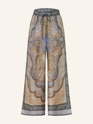 Zimmermann Spodnie Marlene Wanderlust Z Jedwabiu blau