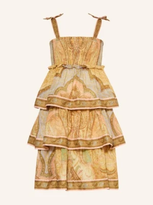 Zimmermann Sukienka Awaken Z Falbanami beige