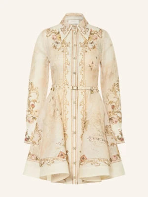 Zimmermann Sukienka Koktajlowa Z Jedwabiu I Lnu beige