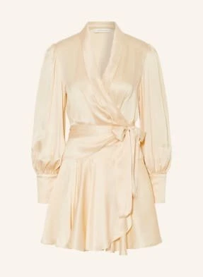 Zimmermann Sukienka Kopertowa Z Jedwabiu beige